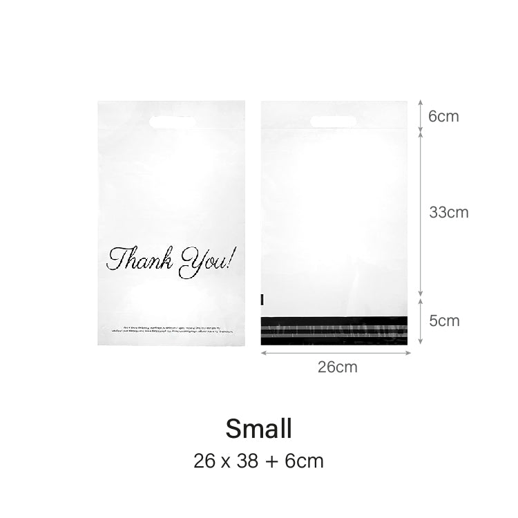 26 x 38cm White Thank you Polymailer with Handle