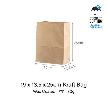 19 x 13.5 x 25cm Kraft Bag