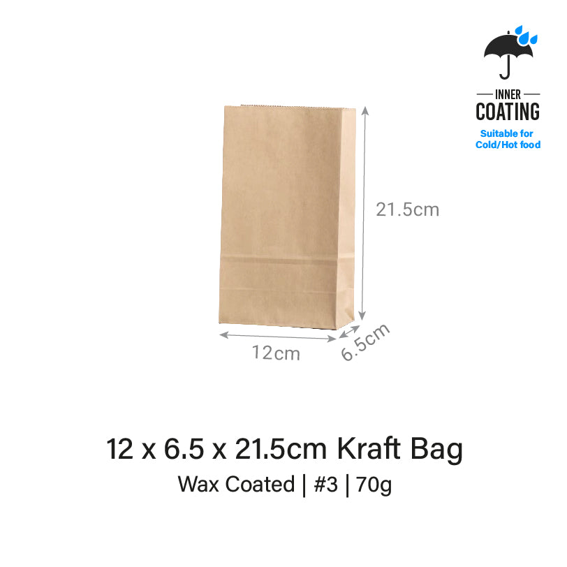 12 x 6.5 x 21.5cm Kraft Bag