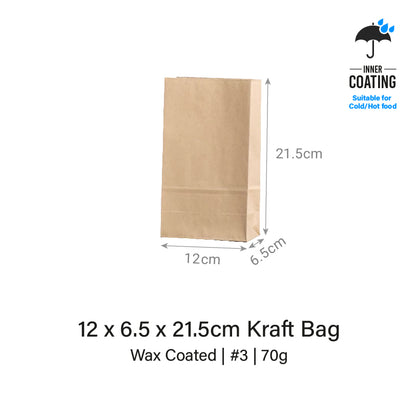 12 x 6.5 x 21.5cm Kraft Bag