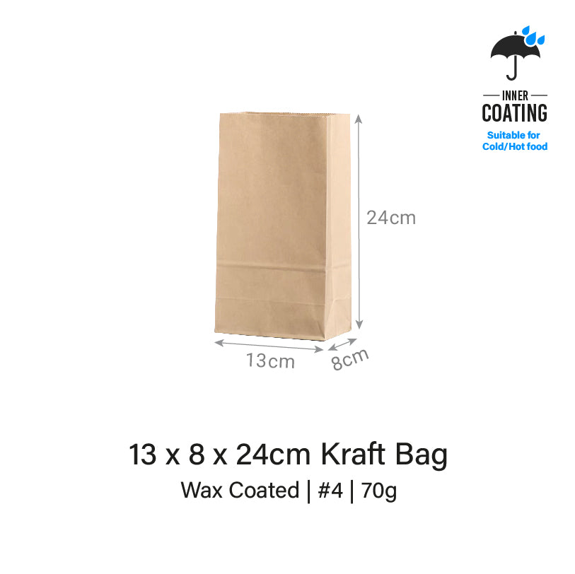 13 x 8 x 24cm Kraft Bag