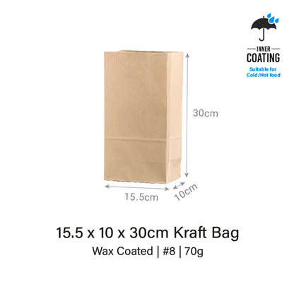 15.5 x 10 x 30cm Kraft Bag