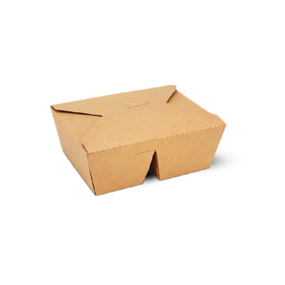 1200ml 2-Compartment Kraft Paper Bento Box (50pcs)