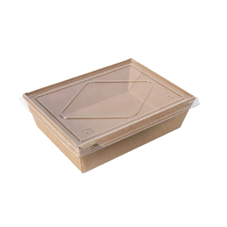 2100ml Window Kraft Lunch Box with PET Lid(50pcs)