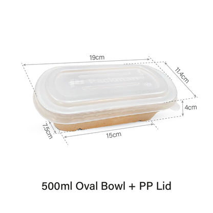 500ml Sugarcane Oval Bowl (50pcs)